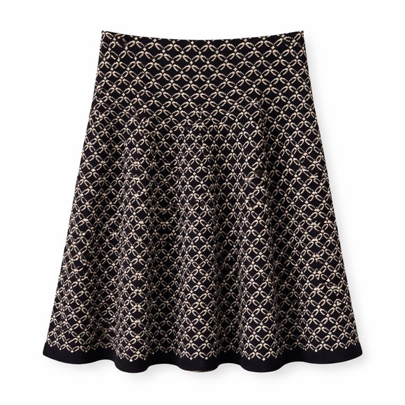 Max Studio Dresses & Skirts - MAX STUDIO Black Bone Geometric Knit A-Line Skirt 2707712 Small